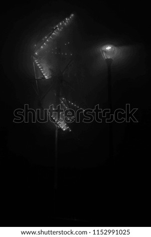 fireworks in the street lamp