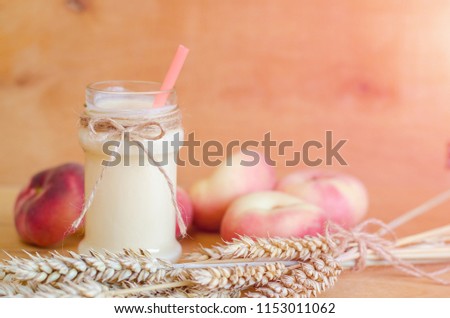 Healthy fitness breakfst or lunch for slimming treatment on wooden background