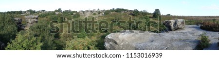 A panoramic view of Brimham rocks near Harrogate north Yorkshire.