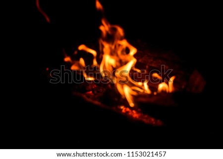 fire in the dark for background