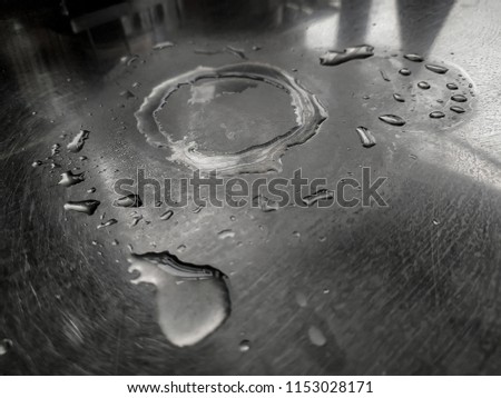 water drop metal surface silver