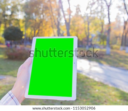 woman and tablet