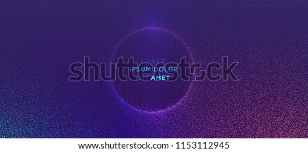 Glowing particles liquid dynamic flow with glowing bubble frame. Trendy fluid cover design. Eps10 vector illustration Royalty-Free Stock Photo #1153112945