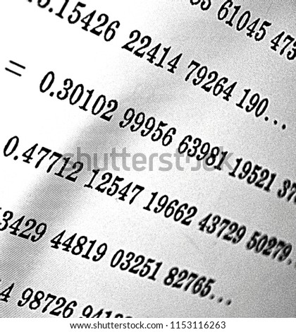 Large number of mathematical formulas on a white background HDR