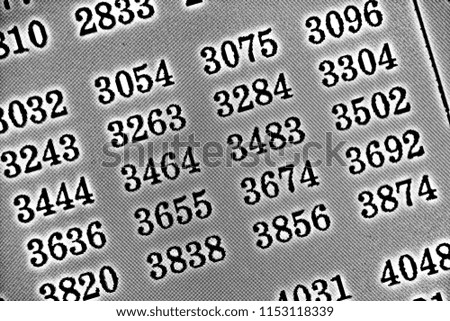 White background HDR with many numbers in perspective