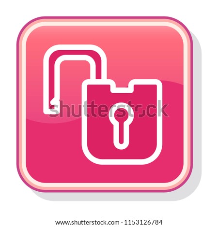 Lock Icon. Security Protection concept. Editable stroke flat icons. Simple thin line art logo. Web app button. Vector illustration. 