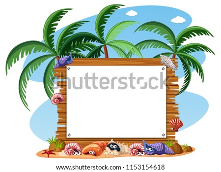 A wooden summer board illustration