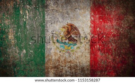 Old grunge Mexican flag