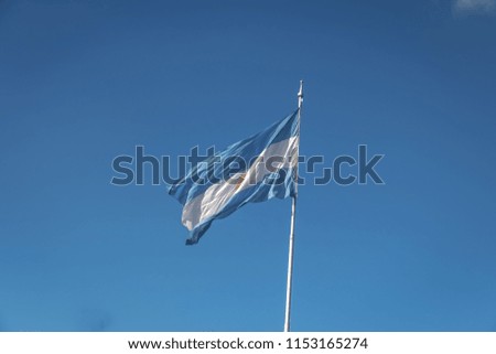 Argentina Flag on a Blue Sky