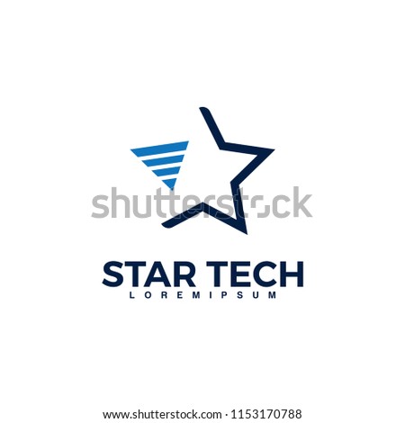 Star tech logo illustration vector template.