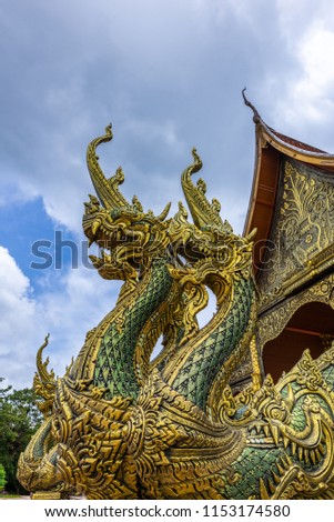 Wat Sirindhornwararam landmark  at Ubonratchathani Thailand on the morning.