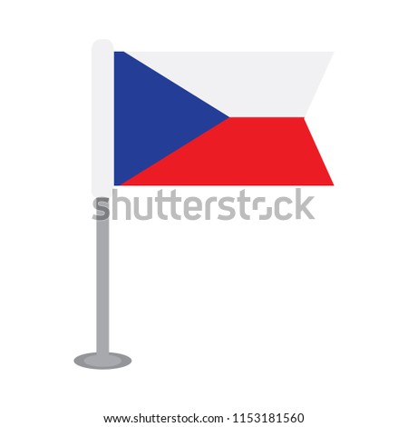 Isolated flag of Czech Republic