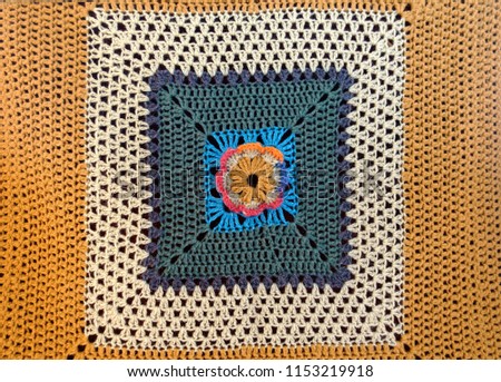 Crocheted pattern grandma's square