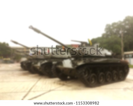 Blurred background of army tanks ,military background