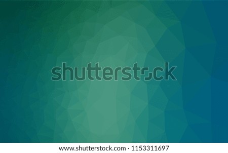 Light Blue, Green vector abstract polygonal layout. Shining illustration, which consist of triangles. A completely new design for your business.