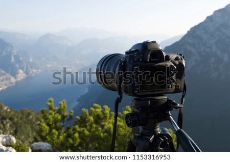 Shooting with a reflex camera and a tripod a beautiful sunrise