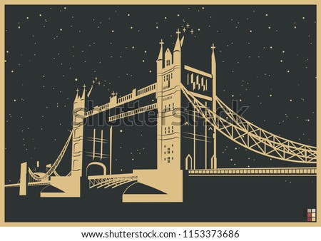 Vector London Tower Bridge   Royalty-Free Stock Photo #1153373686