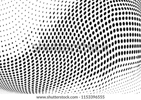 Polka dot halftone pattern. Light dots background. Modern vector illustration. Abstract curves. Points backdrop. Dotted spotted pattern. Monochrome background
