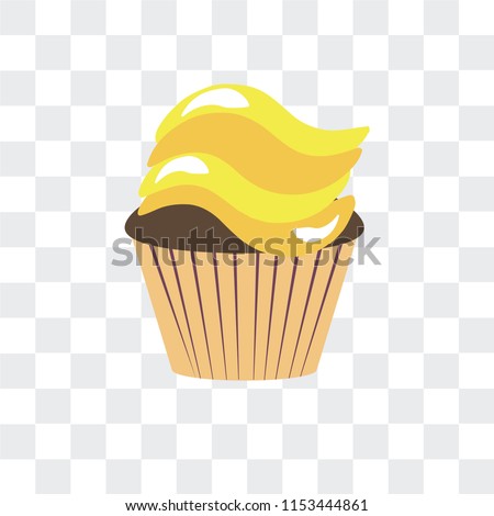 Cupcake vector icon isolated on transparent background, Cupcake logo concept