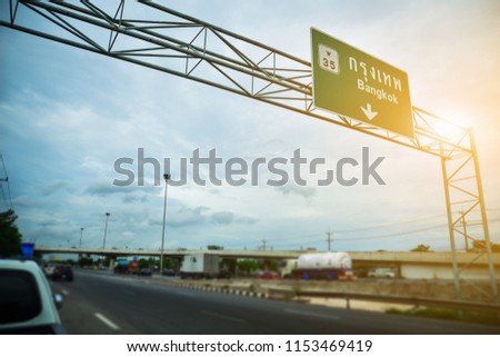Signs on road,Bangkok Thailand