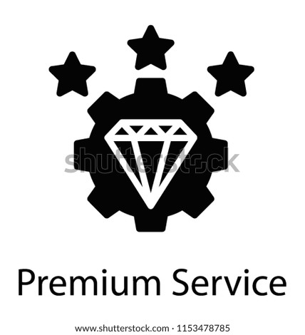 
A diamond with the stars showing the concept of premium services 
