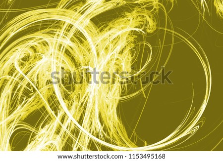 Yellow color toned monochrome abstract fractal illustration. Raster clip art.