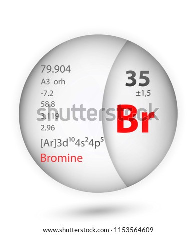 Bromine icon in badge style. Periodic table element Bromine icon. One of Chemical signs collection icon can be used for UI/UX on white background.