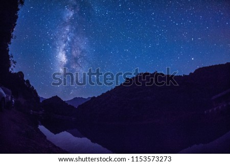 mountain and the stars reflection