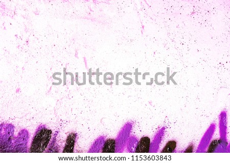 Texture white with a violet border on a concrete surface. Copyspace