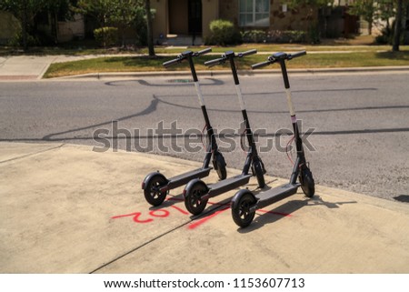 Electric scooter transportation you can rent for a quick ride around different neighborhoods in Austin, Texas.