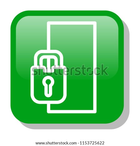 Door Icon. Locked Door. House Security concept. Editable stroke flat icons. Simple thin line art logo. Web app button. Vector illustration. 