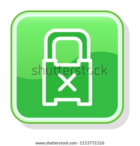 Lock Icon. Blocked Padlock concept. Editable stroke flat icons. Simple thin line art logo. Web app button. Vector illustration. 