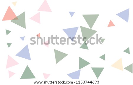 Many Green, Blue, Violet and Pink Triangles of Different Size on White Background