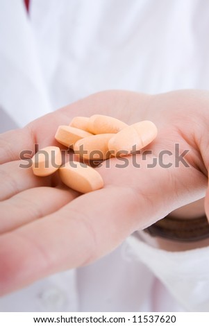 Tablets on a hand