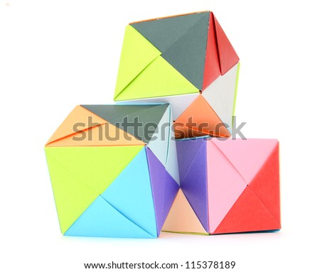 Playing geometric cubes in origami form