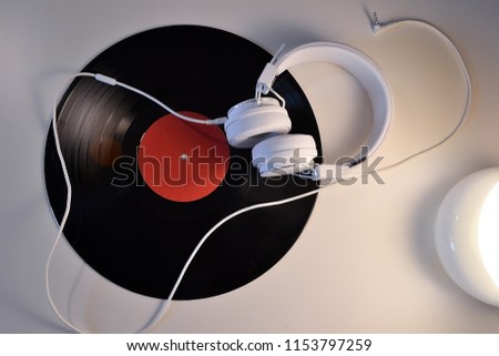 headphones. vinyl. music.