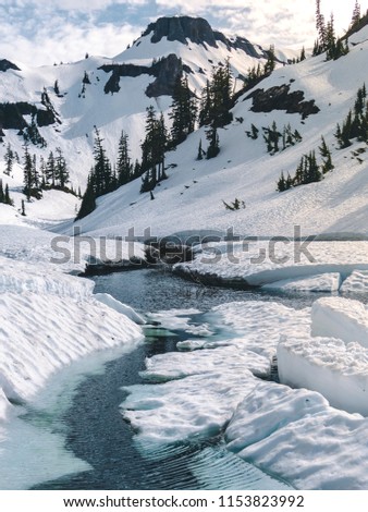 Dramatic Mountain Glacier Water Portrait