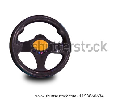 Car steering wheel separated from the white background scenes