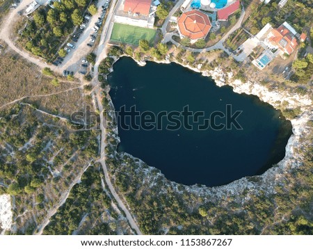 Zmajevo Oko (Dragon Eye Lake) near Rogoznica from above