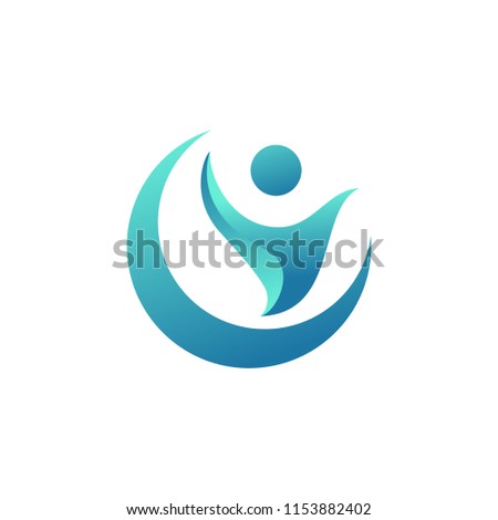 abstract circle people icon logo