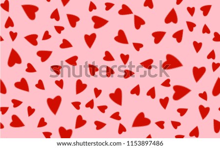 Bright motley pattern seamless from many different colorful red love festive hearts of gentle. illustration.