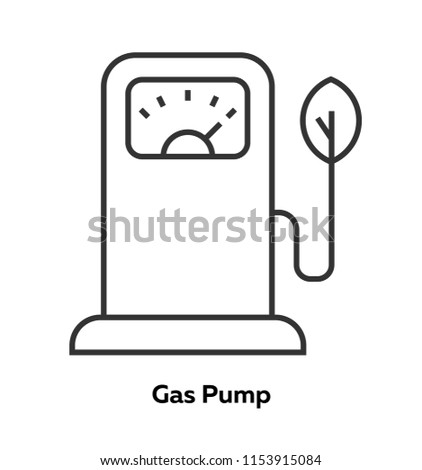 Simple icon Green bio fuel station in outline style on isolated background. From set is ecology and recycle with decorative colorful elements 