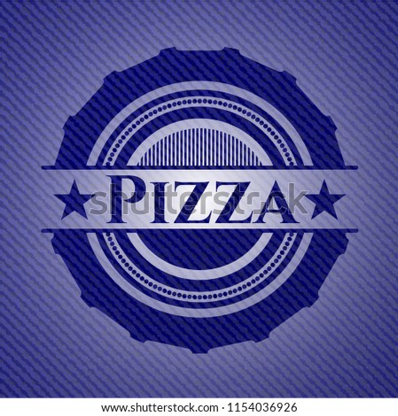 Pizza jean or denim emblem or badge background
