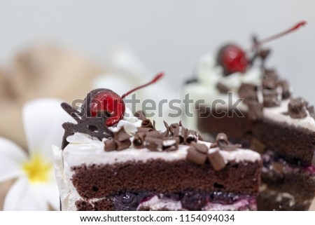 Chocolate cake close up