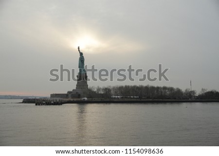 statue of liberty in the evening