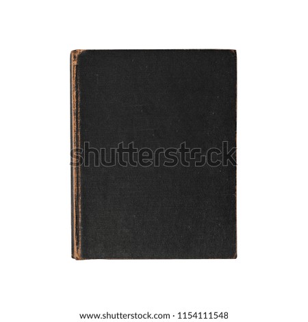 Book black dark vintage isolated on white background