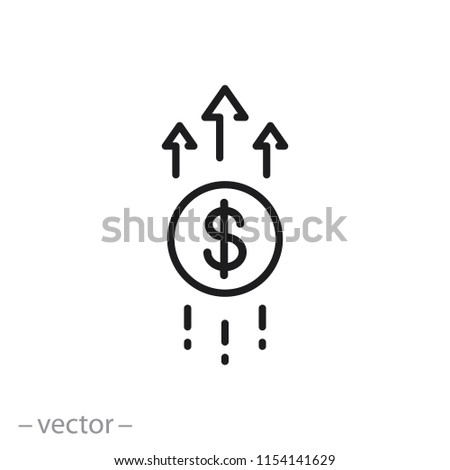 Financial growth icon, linear sign isolated on white background - editable vector illustration eps10 Royalty-Free Stock Photo #1154141629