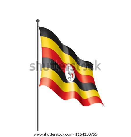 Uganda flag, vector illustration on a white background