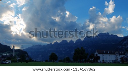 Wild Sky over Flums, Swiss Alps