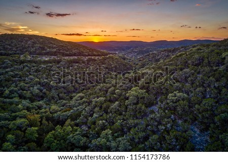 West Texas Sunset Over The Hill Country Royalty-Free Stock Photo #1154173786